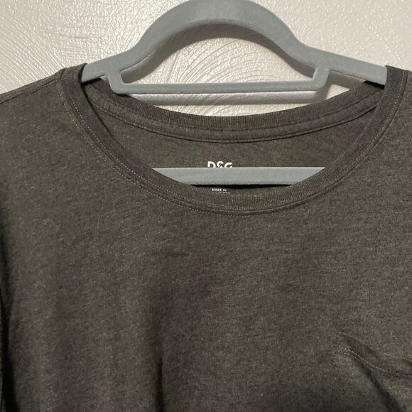 DSG Women Plus Activewear Casual Gray Short Sleeve Cropped Tee Front Pocket 2XL - Picture 2 of 9